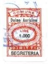 Marca da Bollo del Comune di DOVADOLA su Carta Bianca di dimensioni 19,5 x 30,5 mm