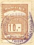 Marca da Bollo del Comune di DUMENZA su Carta Bianca di dimensioni 22 x 30 mm