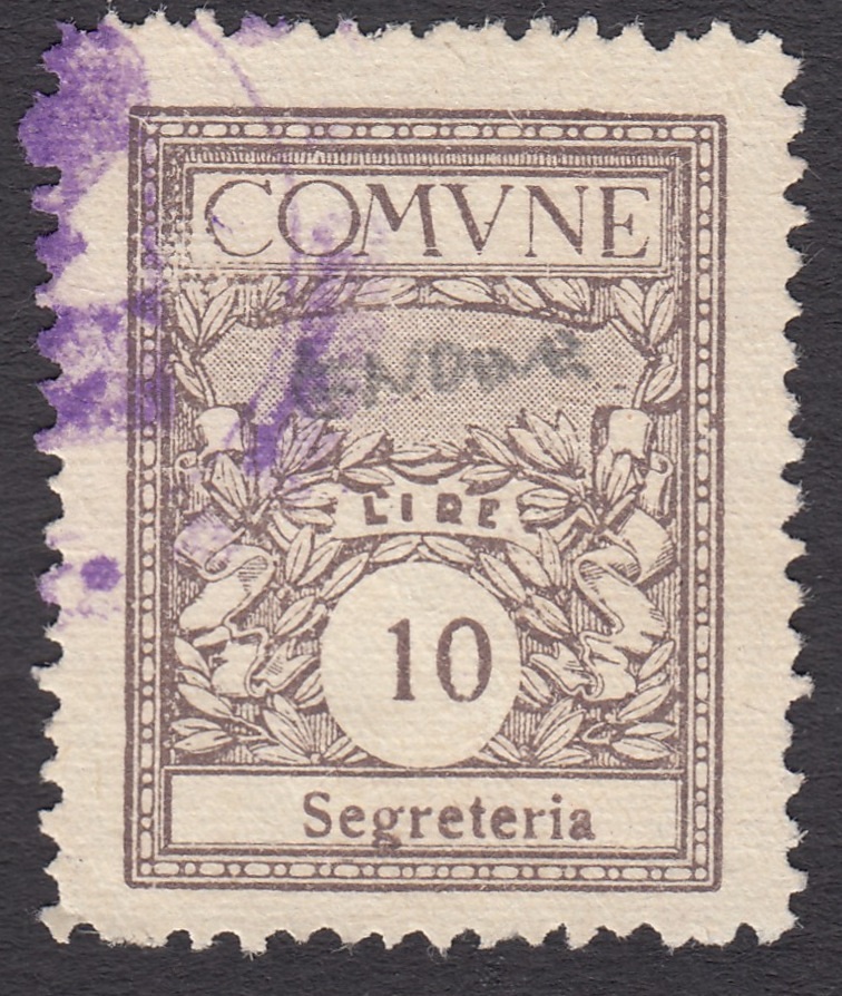 Marca da Bollo del Comune di ENDINE GAIANO su Carta Bianca di dimensioni 22 x 28 mm