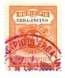Marca da Bollo del Comune di ERBA su Carta Bianca di dimensioni 24 x 30 mm