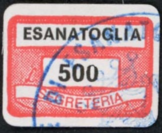 Marca da Bollo del Comune di ESANATOGLIA su Carta Bianca di dimensioni 19 x 13 mm