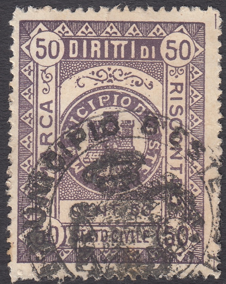 Marca da Bollo del Comune di ESTE su Carta Bianca di dimensioni 27 x 35 mm