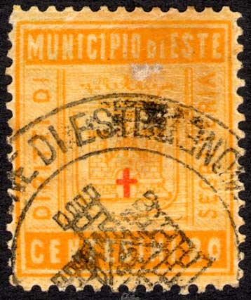Marca da Bollo del Comune di ESTE su Carta Bianca di dimensioni 22,5 x 29 mm