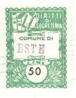 Marca da Bollo del Comune di ESTE su Carta Bianca Sottile di dimensioni 22 x 29 mm
