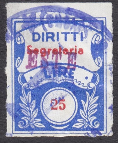 Marca da Bollo del Comune di ESTE su Carta Bianca di dimensioni 18 x 22 mm