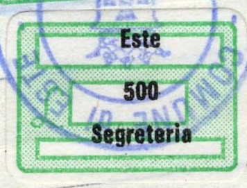 Marca da Bollo del Comune di ESTE su Carta Bianca di dimensioni 19,5 x 13,5 mm
