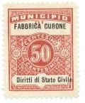 Marca da Bollo del Comune di FABBRICA CURONE su Carta Bianca Sottile di dimensioni 22 x 29 mm