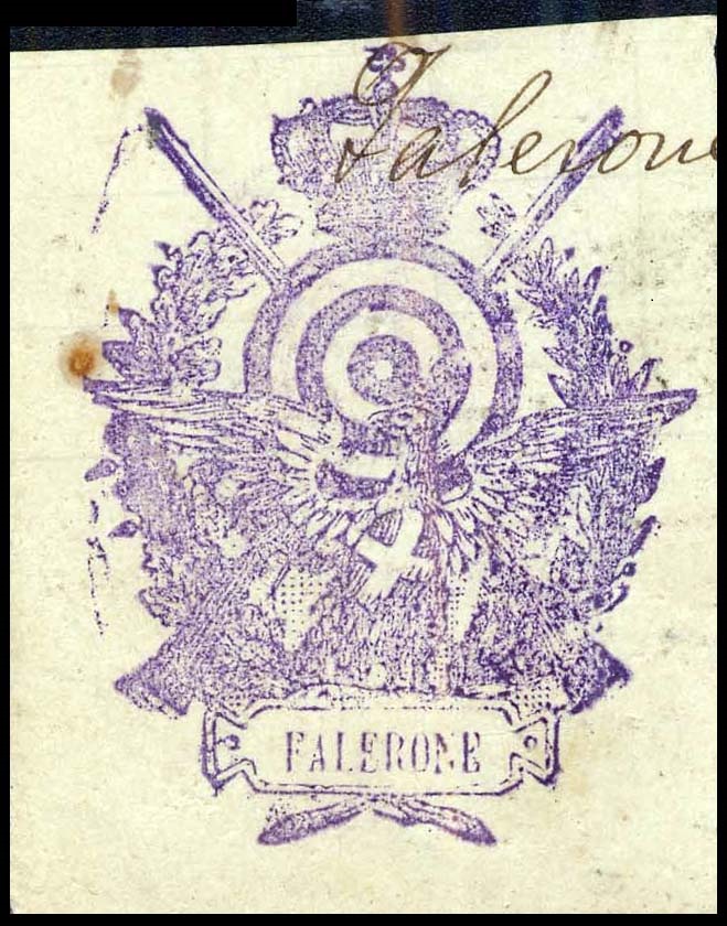 Marca da Bollo del Comune di FALERONE su Carta Bianca di dimensioni 22 x 31 mm