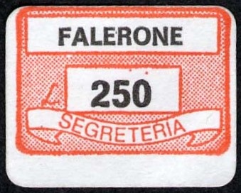 Marca da Bollo del Comune di FALERONE su Carta Bianca di dimensioni 19 x 13 mm