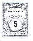 Marca da Bollo del Comune di FANANO su Carta Bianca di dimensioni 22 x 29 mm
