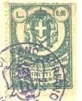 Marca da Bollo del Comune di FANO ADRIANO su Carta Bianca di dimensioni 26 x 36 mm