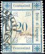 Marca da Bollo del Comune di FARIGLIANO su Carta Bianca di dimensioni 21,5 x 28 mm