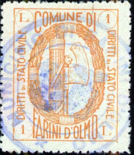 Marca da Bollo del Comune di FARINI D´OLMO su Carta Bianca di dimensioni mm