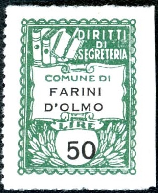 Marca da Bollo del Comune di FARINI D´OLMO su Carta Bianca di dimensioni 22 x 29 mm