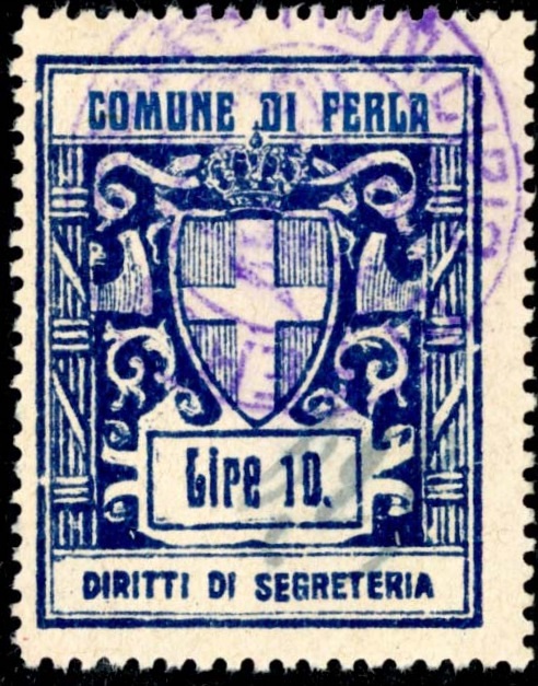 Marca da Bollo del Comune di FERLA su Carta Bianca di dimensioni 22 x 29 mm