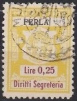 Marca da Bollo del Comune di FERLA su Carta Bianca Sottile di dimensioni 20 x 27 mm