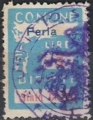 Marca da Bollo del Comune di FERLA su Carta Bianca Sottile di dimensioni 22,5 x 29 mm