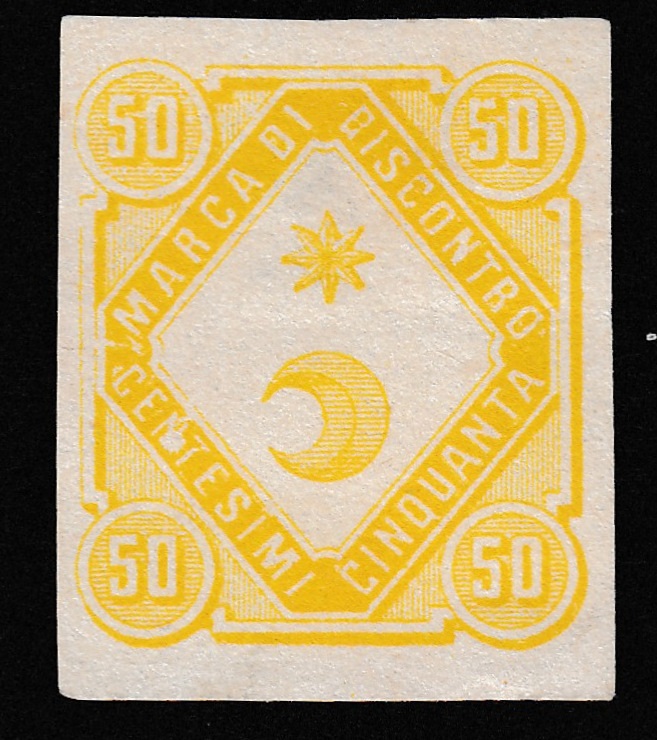 Marca da Bollo del Comune di FIESOLE su Carta Bianca di dimensioni 20,5 x 23,5 mm