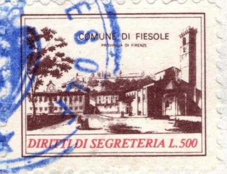 Marca da Bollo del Comune di FIESOLE su Carta Bianca di dimensioni mm