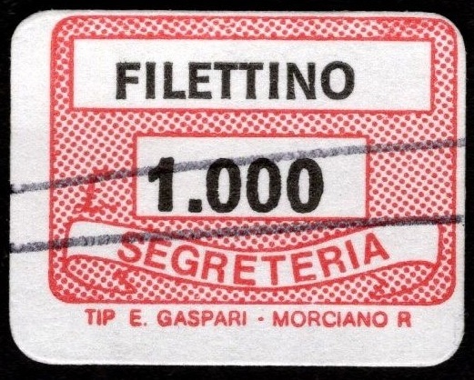 Marca da Bollo del Comune di FILETTINO su Carta Bianca di dimensioni 20 x 14 mm