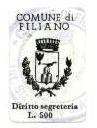 Marca da Bollo del Comune di FILIANO su Carta Bianca di dimensioni 16 x 26 mm