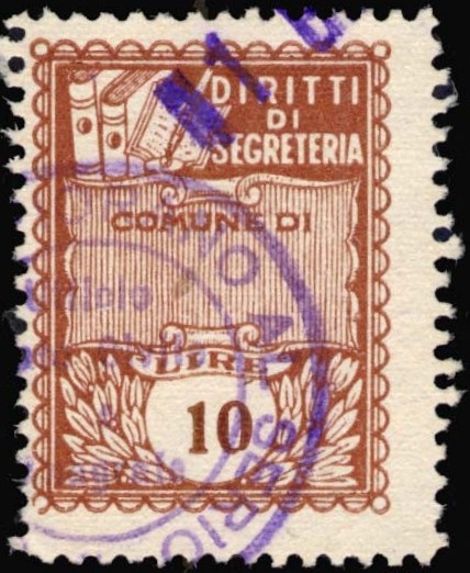 Marca da Bollo del Comune di FIORANO AL SERIO su Carta Bianca di dimensioni 22 x 29 mm
