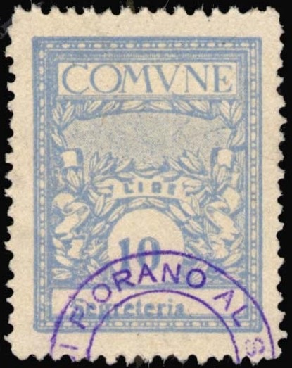 Marca da Bollo del Comune di FIORANO AL SERIO su Carta Bianca di dimensioni 22 x 28 mm