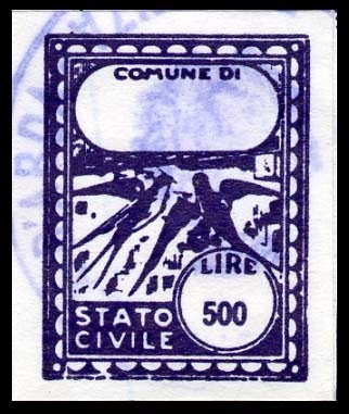 Marca da Bollo del Comune di FIORENZUOLA D´ARDA su Carta Bianca di dimensioni 20 x 25 mm