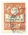 Marca da Bollo del Comune di FOLLONICA su Carta Bianca Sottile di dimensioni 21,5 x 28 mm