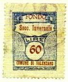 Marca da Bollo del Comune di FONDO su Carta Bianca Sottile di dimensioni 22 x 29 mm