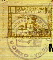 Marca da Bollo del Comune di FORIO su Carta Bianca di dimensioni 37 x 26 mm