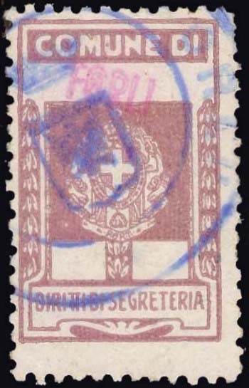 Marca da Bollo del Comune di FORLI su Carta Bianca di dimensioni 20 x 31 mm