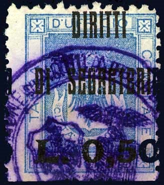 Marca da Bollo del Comune di FORLI su Carta Bianca di dimensioni 23 x 28 mm