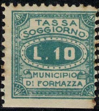 Marca da Bollo del Comune di FORMAZZA su Carta Bianca di dimensioni 19,5 x 19,5 mm
