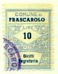 Marca da Bollo del Comune di FRASCAROLO su Carta Bianca Sottile di dimensioni 22 x 28 mm