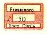 Marca da Bollo del Comune di FRASSINORO su Carta Bianca di dimensioni 19 x 13 mm