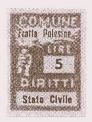 Marca da Bollo del Comune di FRATTA POLESINE su Carta Bianca di dimensioni 18 x 25 mm