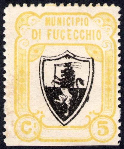 Marca da Bollo del Comune di FUCECCHIO su Carta Bianca di dimensioni 24 x 30 mm
