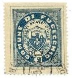 Marca da Bollo del Comune di FUCECCHIO su Carta Bianca Sottile di dimensioni 24 x 29,5 mm