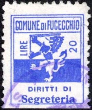 Marca da Bollo del Comune di FUCECCHIO su Carta Bianca di dimensioni mm