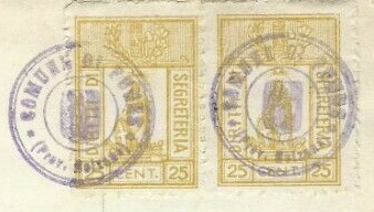 Marca da Bollo del Comune di FUNES su Carta Bianca di dimensioni 21 X 32 mm