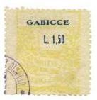 Marca da Bollo del Comune di GABICCE MARE su Carta Bianca di dimensioni 22 x 30 mm