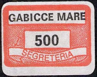 Marca da Bollo del Comune di GABICCE MARE su Carta Bianca di dimensioni 19,5 x 13 mm