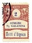 Marca da Bollo del Comune di GALATINA su Carta Bianca di dimensioni 22 x 28,5 mm