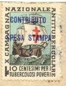 Marca da Bollo del Comune di GALATINA su Carta Bianca di dimensioni 25,5 x 35 mm