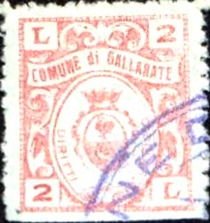 Marca da Bollo del Comune di GALLARATE su Carta Bianca di dimensioni 22 X 26 mm