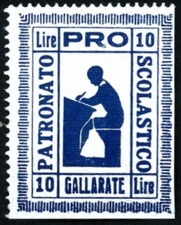 Marca da Bollo del Comune di GALLARATE su Carta Bianca di dimensioni 29 x 37 mm
