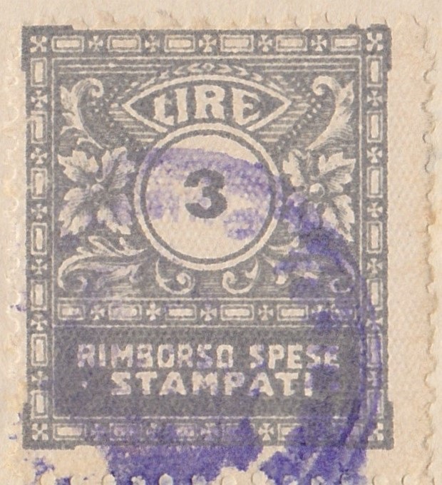 Marca da Bollo del Comune di GASSINO TORINESE su Carta Bianca di dimensioni 22,5 X 33 mm