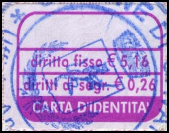 Marca da Bollo del Comune di GAVARDO su Carta Bianca di dimensioni 20,5 x 15 mm