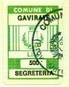 Marca da Bollo del Comune di GAVIRATE su Carta Bianca di dimensioni 17,5 x 25,5 mm